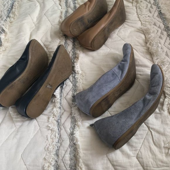 J. Crew Flats-3 pairs: Black, Tan, & Velvet Blue - Picture 6 of 6